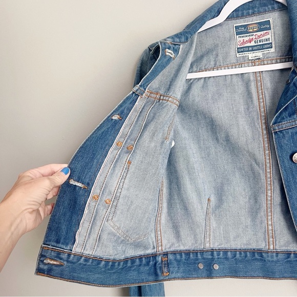 Fossil Vintage Selvedge Denim Blue Jean Jacket USA three diamond quality - Picture 4 of 7
